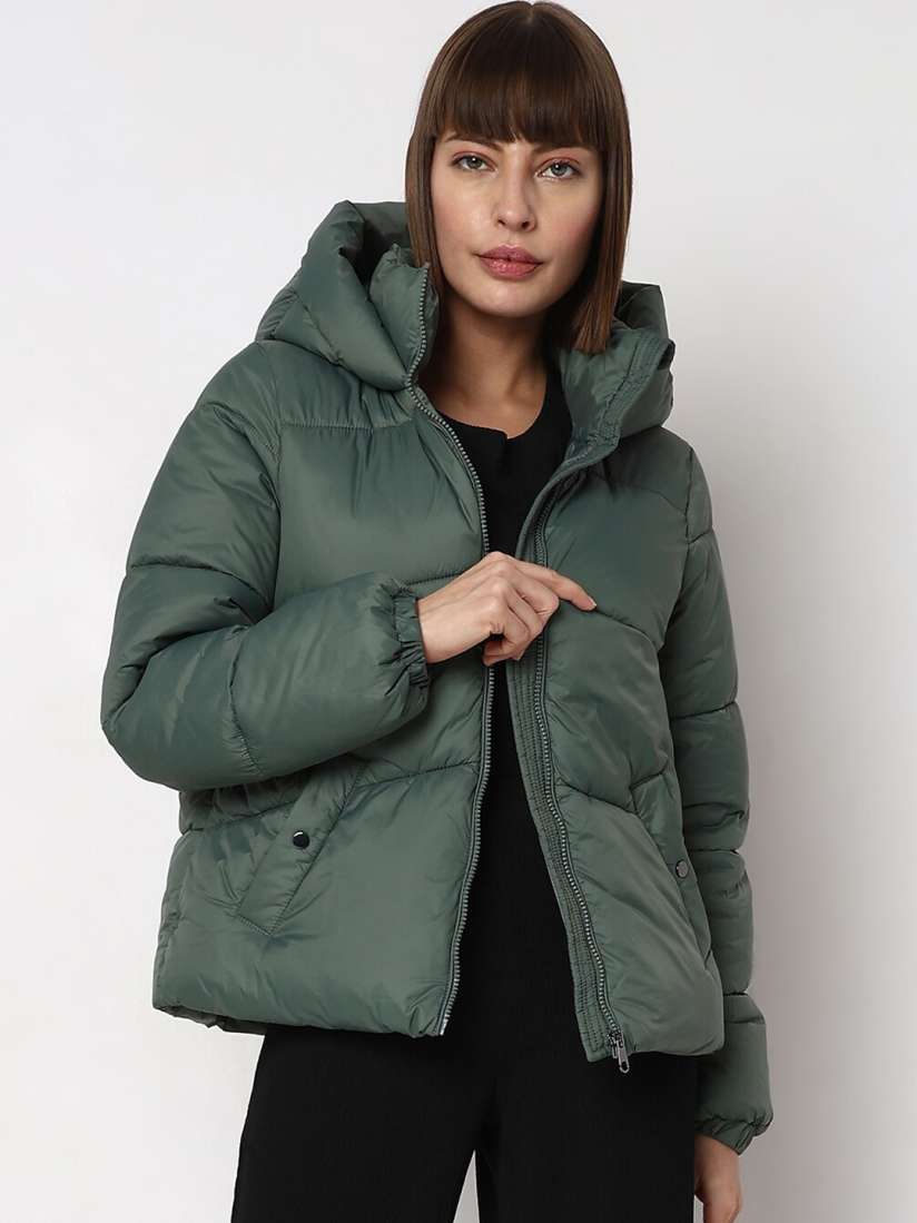 Buy Vero Moda Hooded Long Sleeves Puffer Jacket Jackets for Women 24913384 Myntra