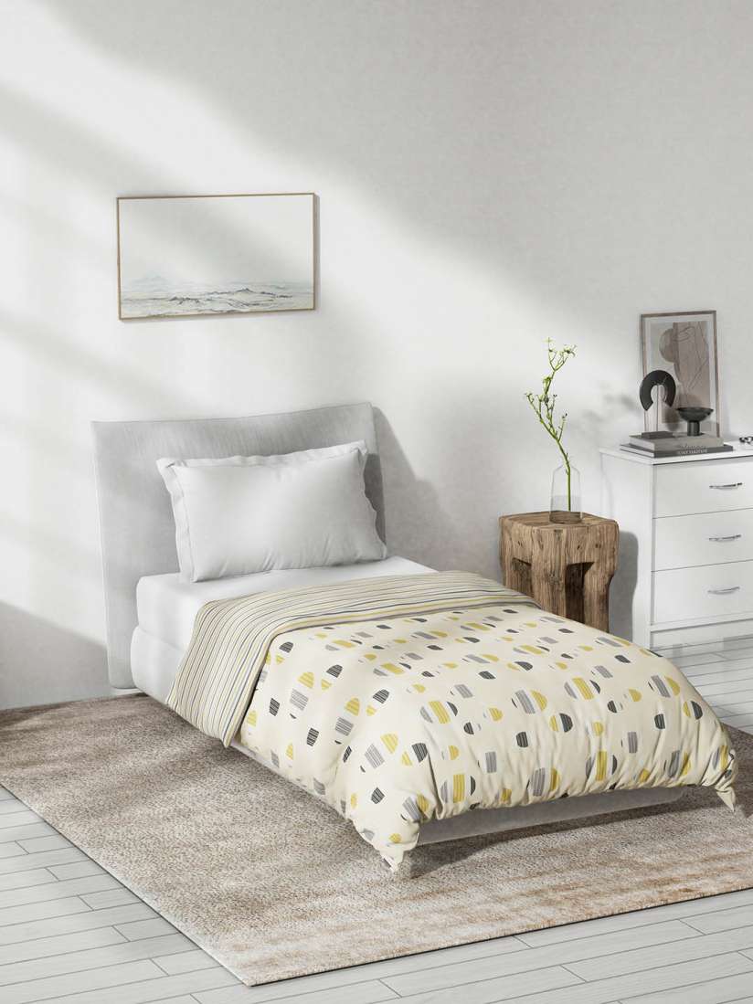 Buy DDecor Yellow Grey Geometric Mild Winter Reversible Cotton Single Bed Dohar Blankets Quilts and Dohars for Unisex 24916240 Myntra