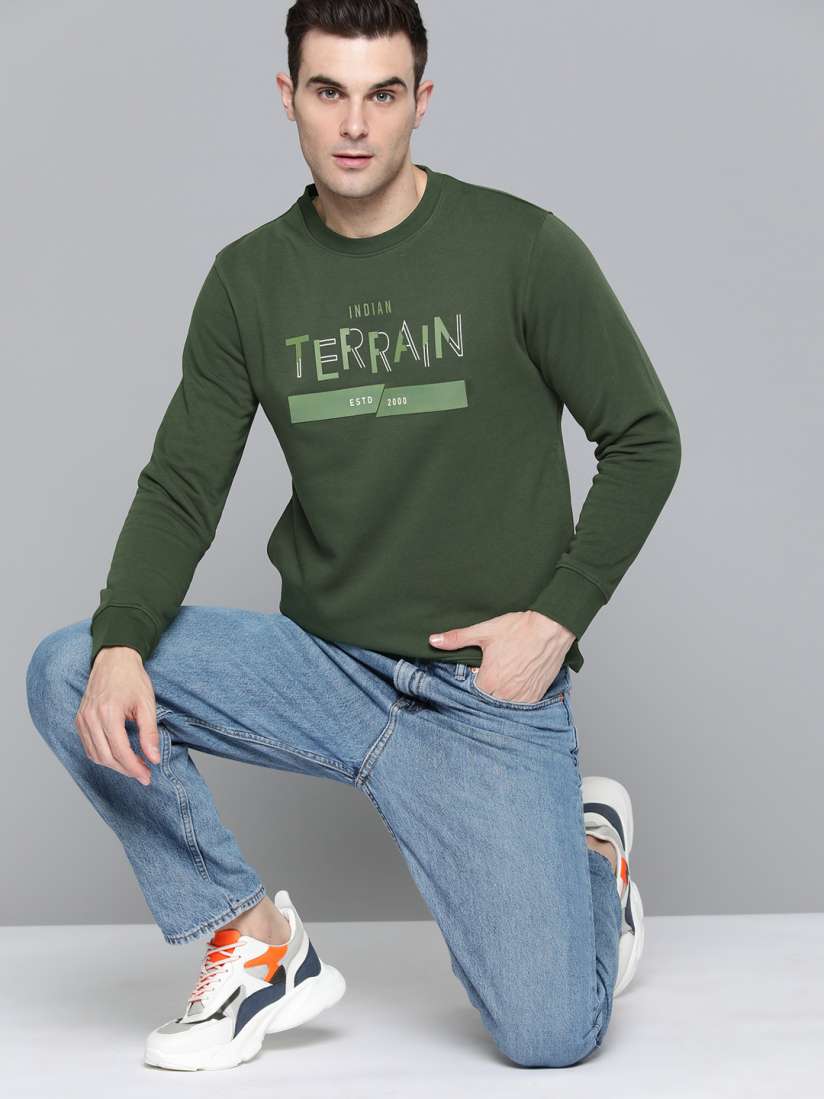 Buy Indian Terrain Brand Logo Printed Sweatshirt Sweatshirts for Men 24923374 Myntra