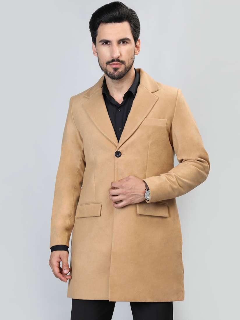 Buy HONNETE Single Breasted Notched Lapel Longline Trench Coat Coats for Men 24924828 Myntra