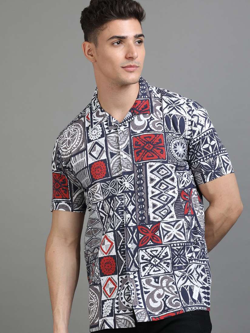 Buy HERE NOW Abstract Printed Cotton Casual Shirt Shirts for Men 24927132 Myntra
