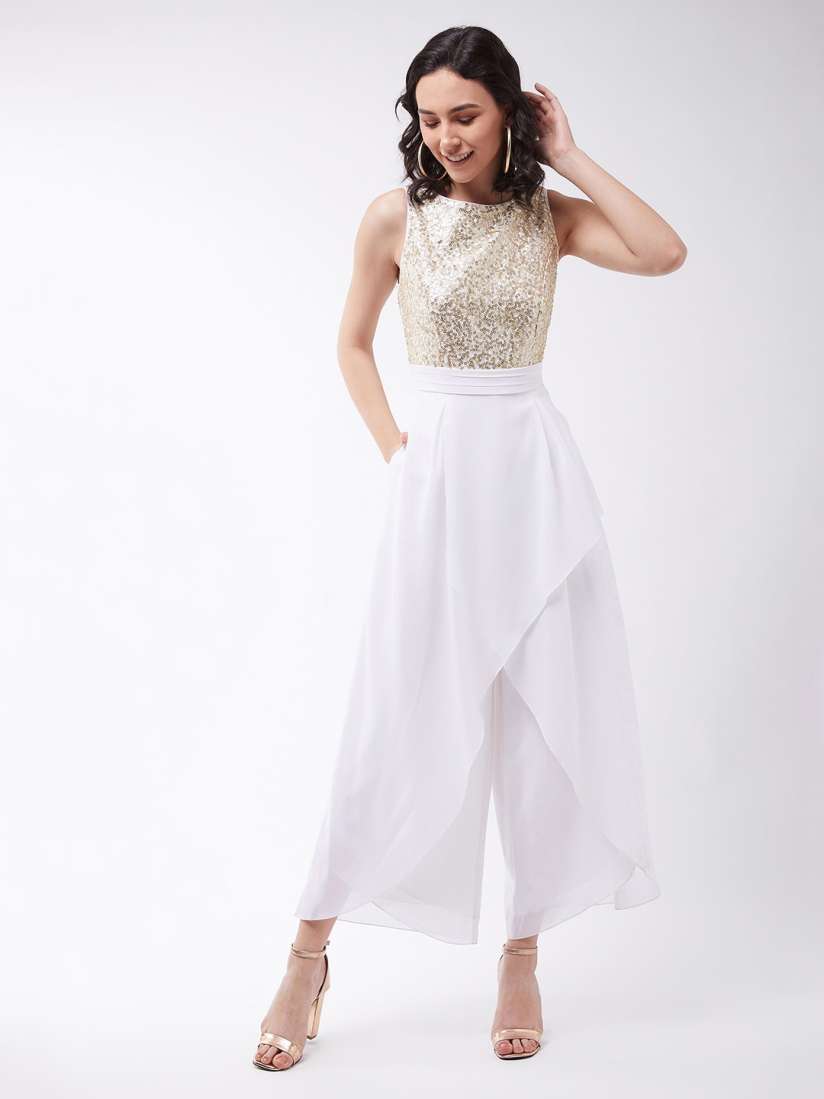 White and gold jumpsuit 2025