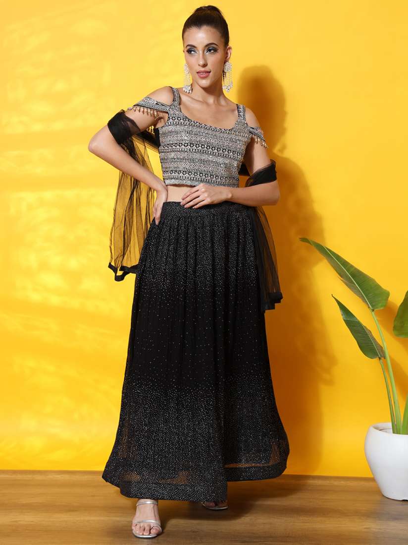Cold shoulder lehenga choli online store