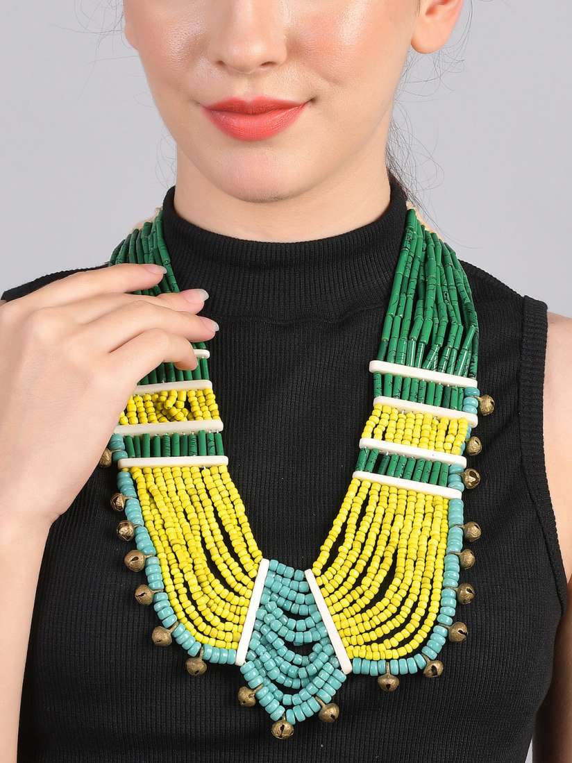 Bamboo Tree Jewels Vintage Naga Beaded Tribal Necklace