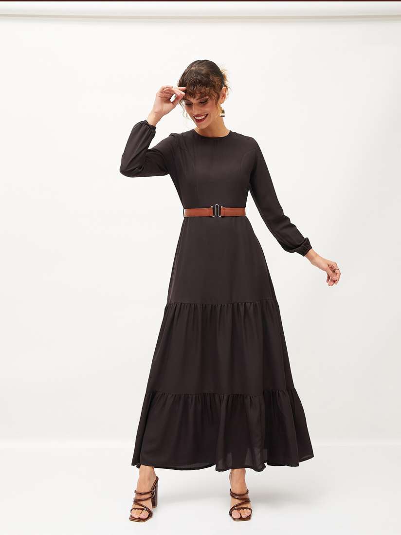 Black maxi dress myntra online
