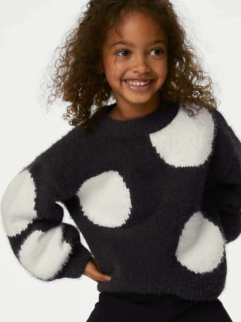 Buy Marks Spencer Girls Abstract Printed Fuzzy Pullover Sweater Sweaters for Girls 24956940 Myntra