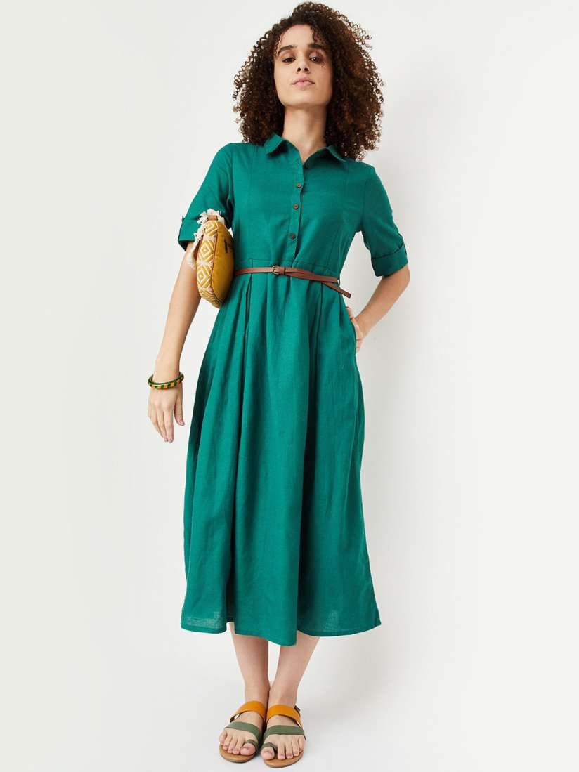 Buy max Shirt Collar Midi Shirt Dresses Dresses for Women 24957890 Myntra