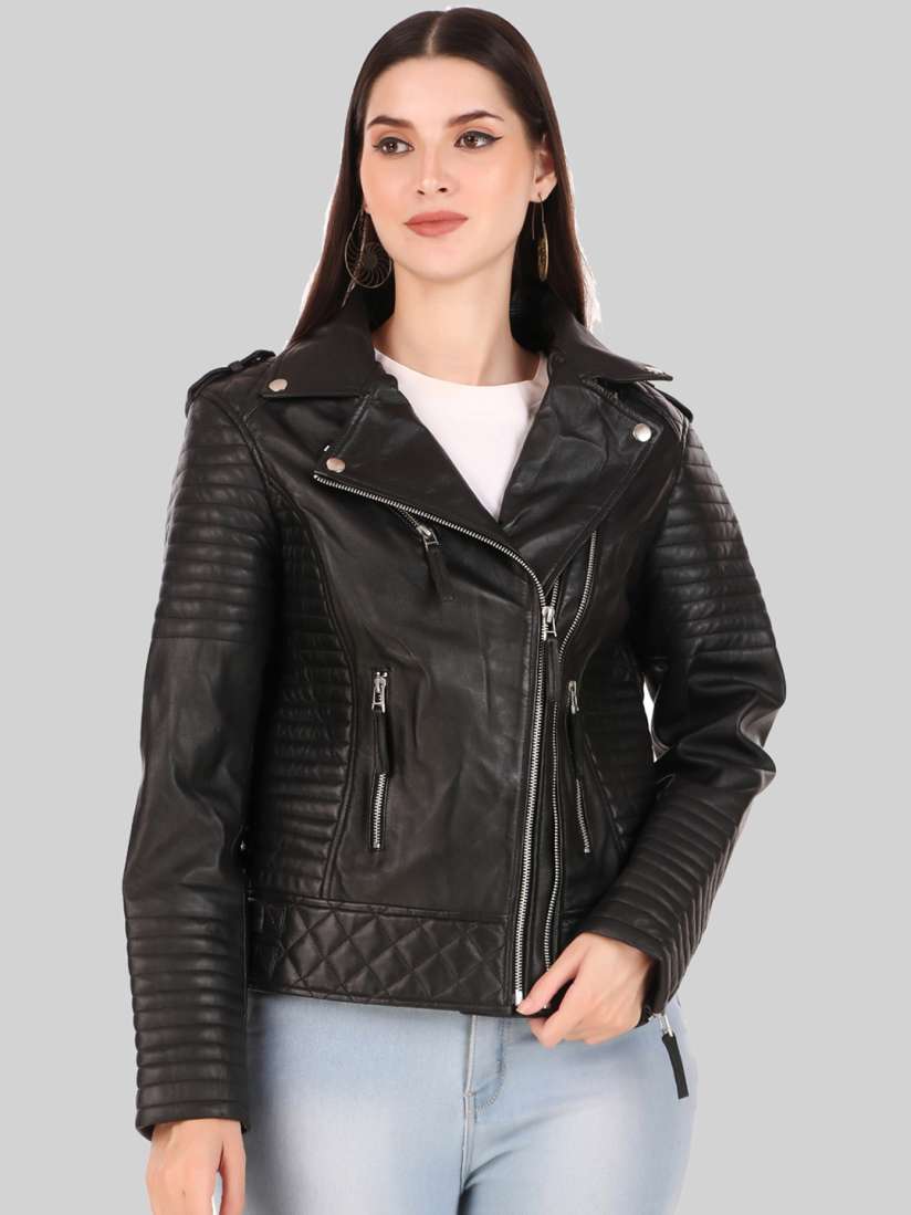 Lightweight leather biker jacket discount
