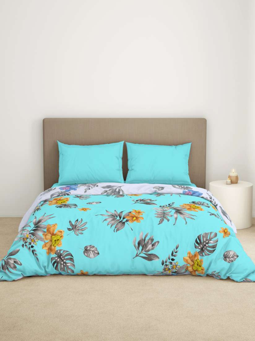 Buy Welspun La Piazza Blue Yellow Floral Microfiber AC Room 110 GSM Double Bed Quilt Blankets Quilts and Dohars for Unisex 24964378 Myntra