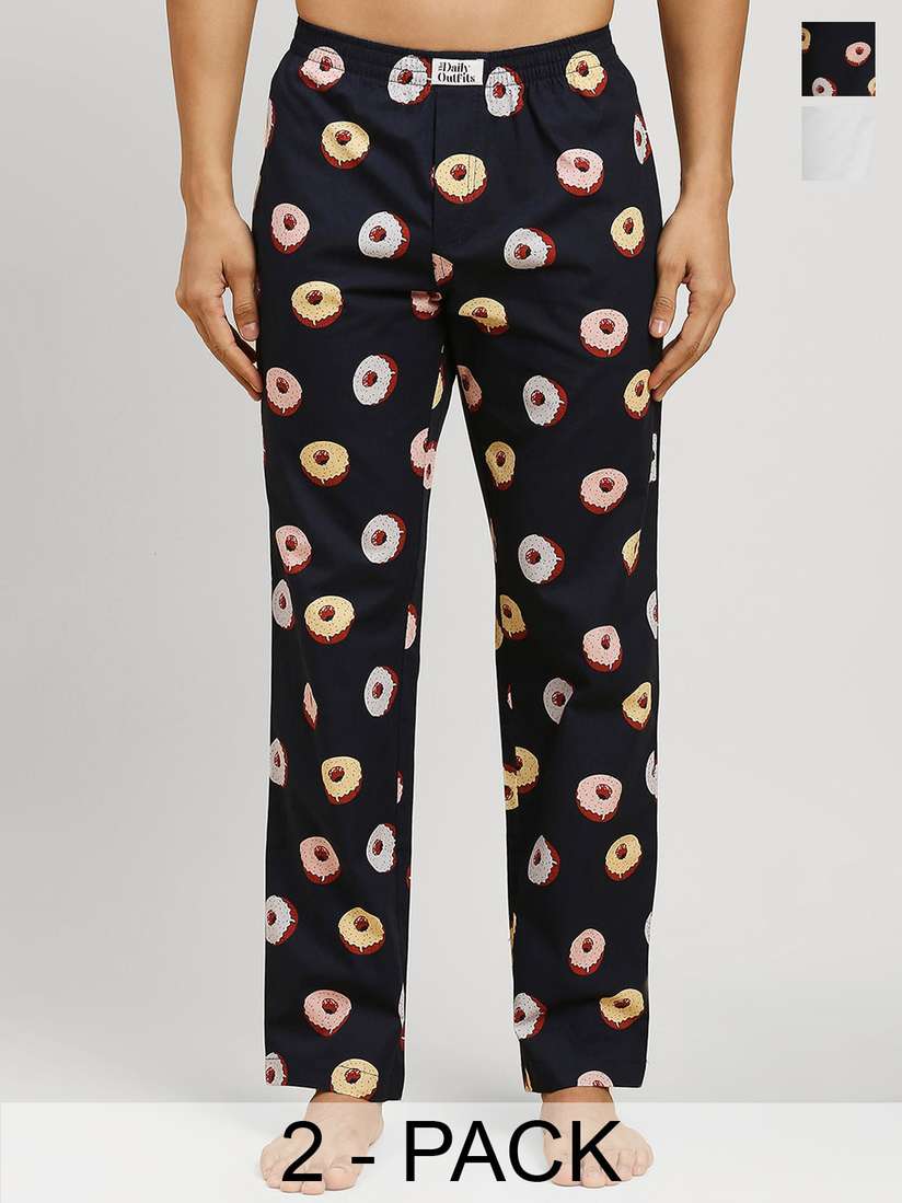 Buy THE DAILY OUTFITS Men Pack Of Mid-Rise Pure Cotton Lounge