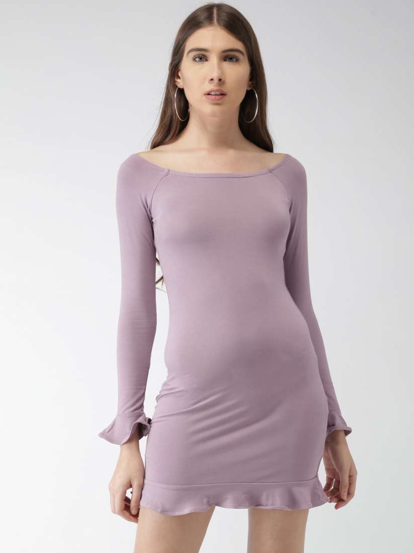 Buy FOREVER 21 Women Lavender Solid Bodycon Dress Dresses for Women 2496799 Myntra