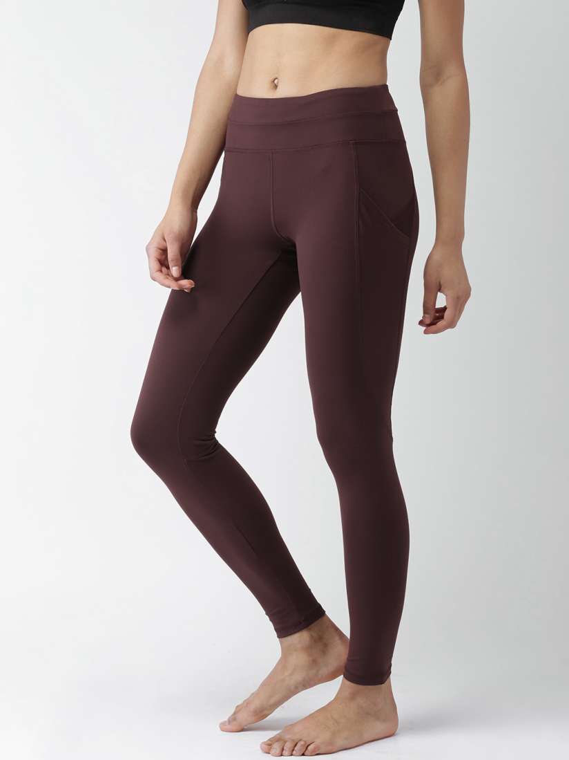 Buy FOREVER 21 Maroon Yoga Tights Tights for Women 2496873 Myntra