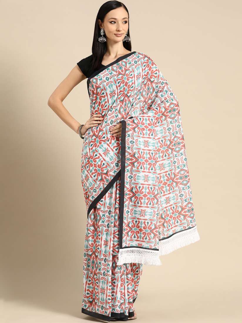 Buy BUTA BUTI Abstract Printed Pure Cotton Saree With Unstitched Blouse And Lace Sarees for Women 24970292 Myntra