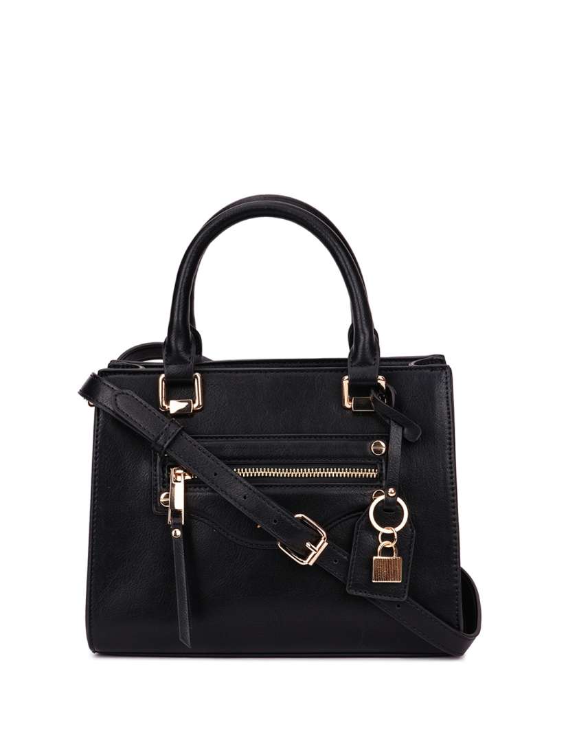 Buy ALDO Black PU Structured Handheld Bag Handbags for Women 24971386 Myntra