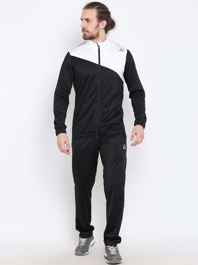 Buy Reebok White Black TS Tricot Colourblocked Training Tracksuit Tracksuits for Men 2497373 Myntra