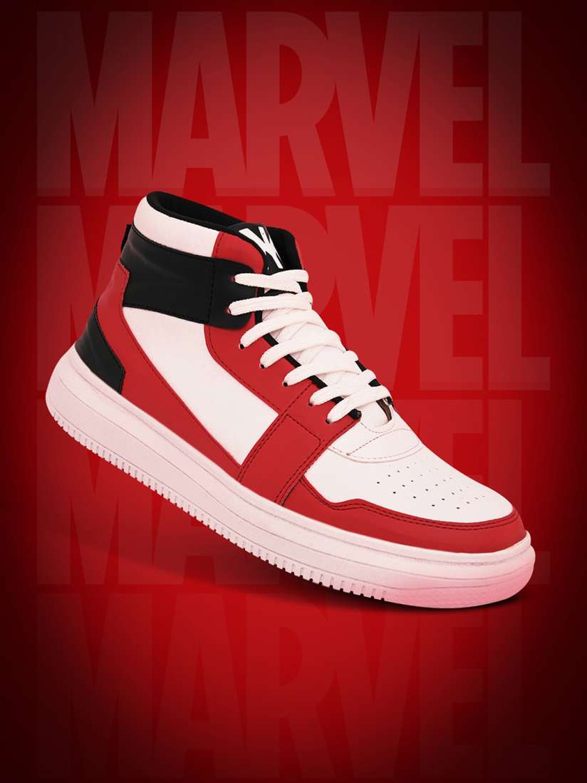 Buy Kook N Keech Men White Red Mid Top Colourblocked Marvel Padded Insole Sneakers Casual Shoes for Men 24974190 Myntra