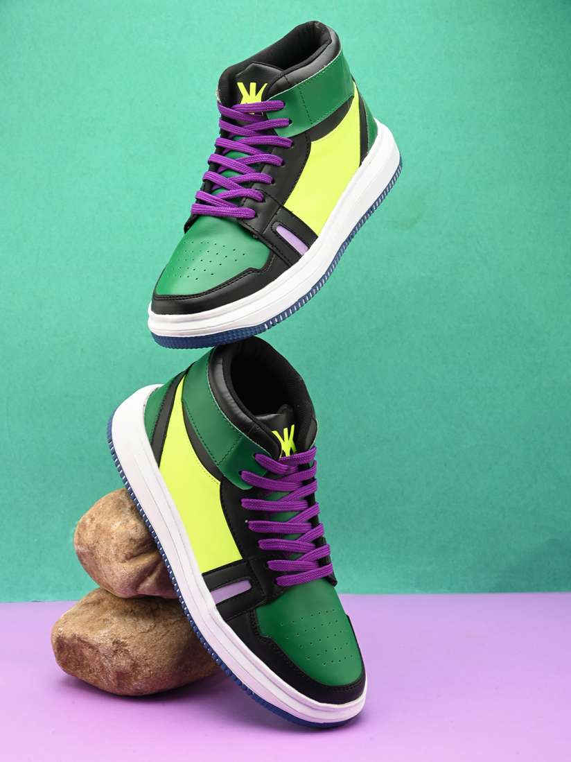 Buy Kook N Keech Men Green Purple Colourblocked Hulk Padded Insole Contrast Sole Sneakers Casual Shoes for Men 24974194 Myntra
