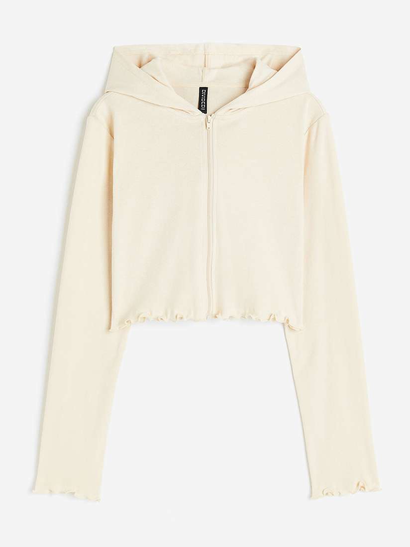 H&m Ladies Cream Zip Hoodie Oversized Zip-through Hoodie