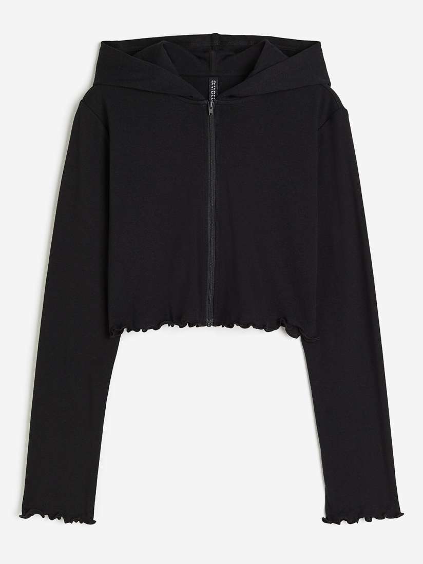 H&m grey cropped hoodie clearance