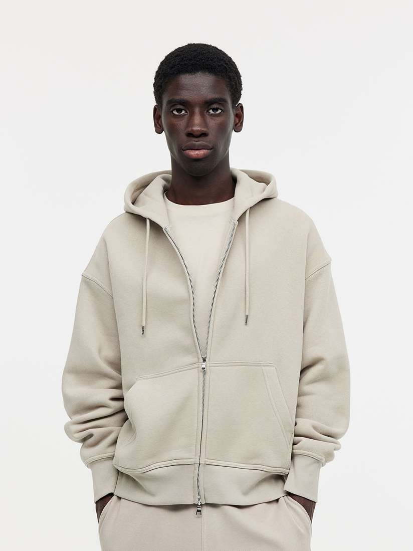 Zip Hoodie Beige H&m Hoodie Half Zip Sweatshirt Pullover Beige
