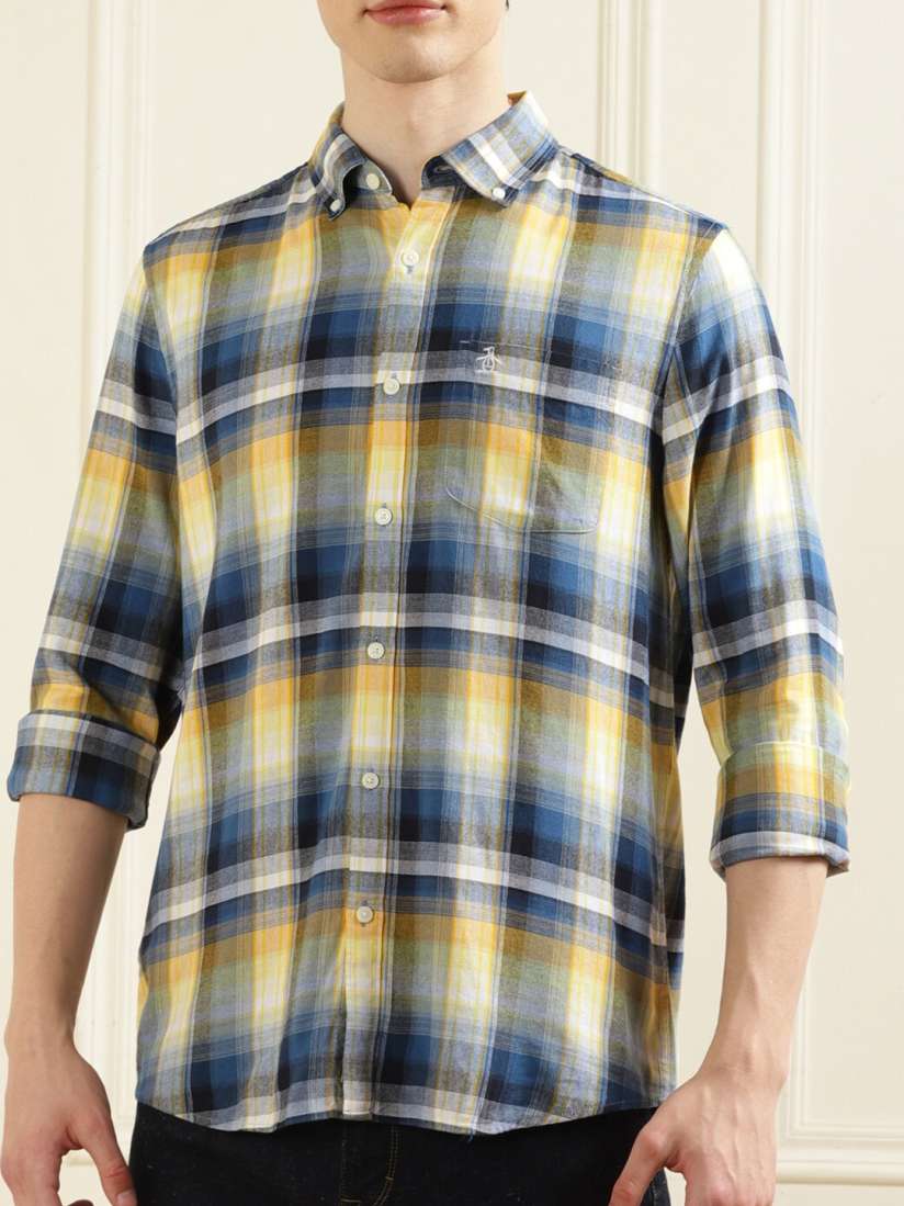 Buy Original Penguin Slim Fit Opaque Checked Casual Shirt Shirts for Men 24976254 Myntra