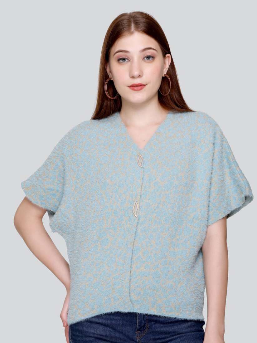 Buy Elthia Self Design Kimono Sleeves Woolen Top Tops for Women 24978340 Myntra