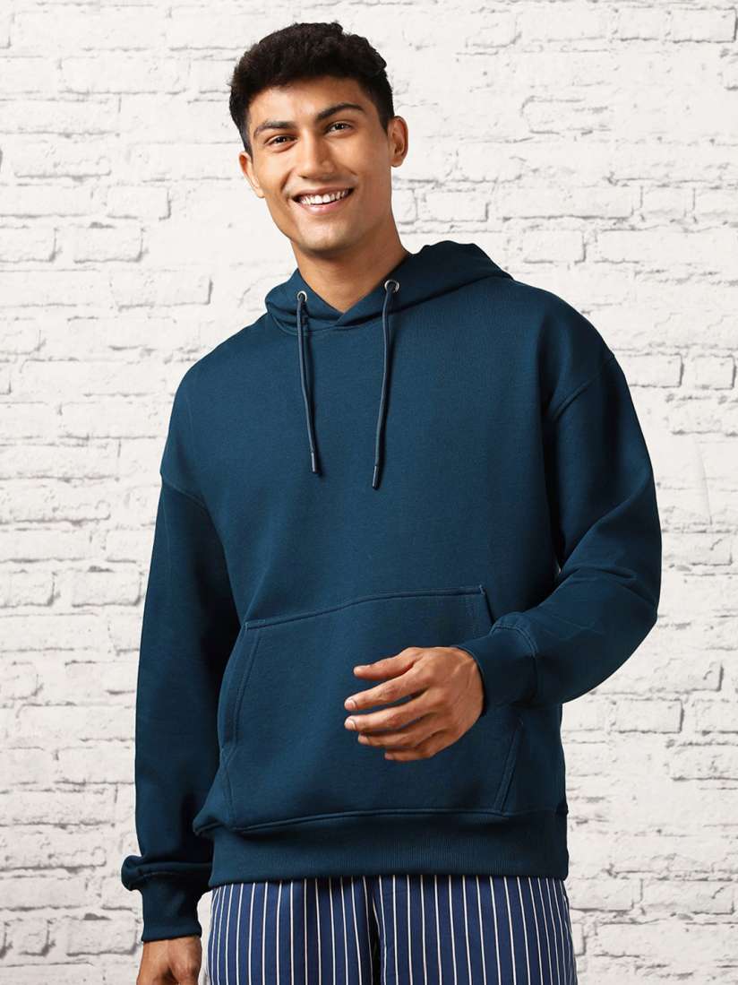 Buy NOBERO Hooded Drop Shoulder Sleeves Oversized Sweatshirt Sweatshirts for Men 24979426 Myntra