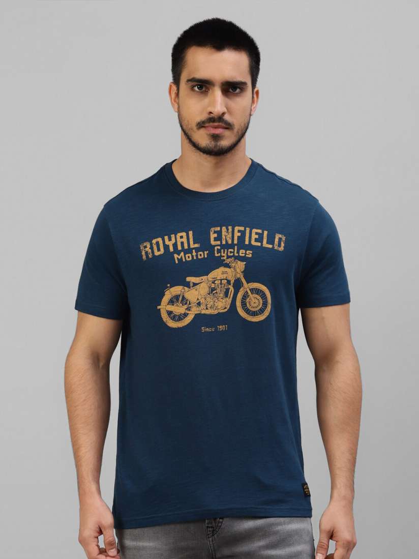 Buy Royal Enfield Typography Printed Round Neck Regular Fit Cotton T Shirt Tshirts for Men 24986788 Myntra