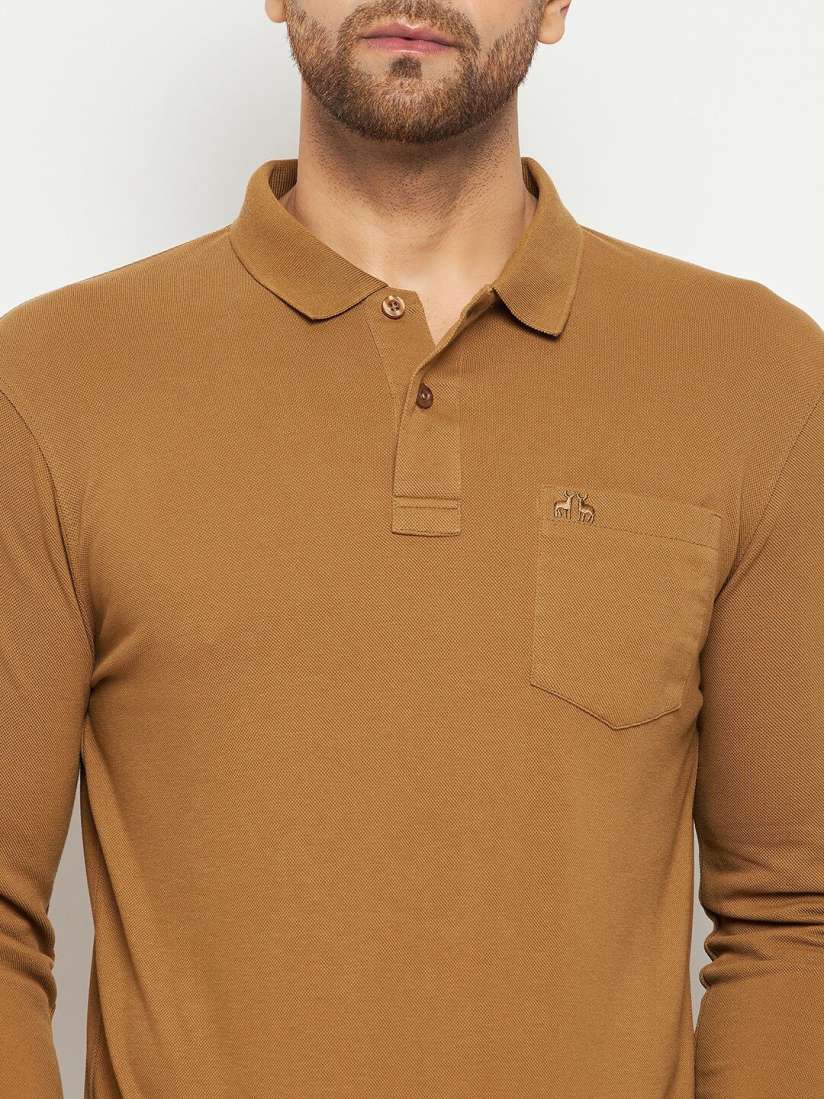 Long sleeve polo with pocket best sale