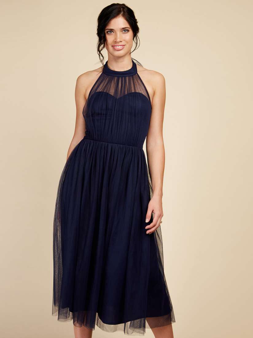 Buy Little Mistress Halter Neck Fit Flare Tulle Midi Dress Dresses for Women 24996818 Myntra