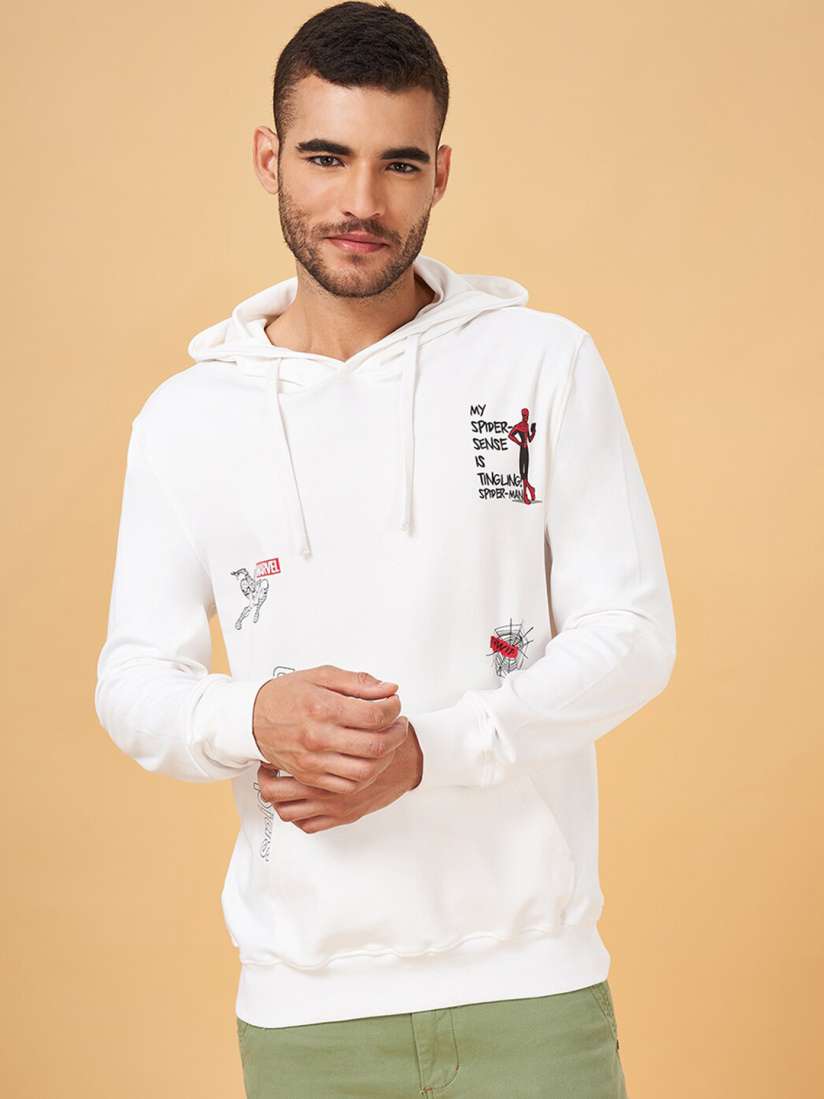 Buy Urban Ranger by pantaloons Spider Man Printed Hooded Cotton Sweatshirt Sweatshirts for Men 24998920 Myntra