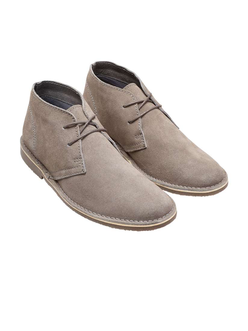 Buy next Men Grey Suede Leather Flat Boots Casual Shoes for Men 2500076 Myntra