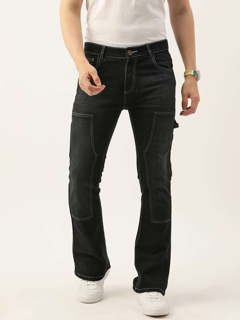 Buy PARIS HAMILTON Men Bootcut Fit Carpenter Style Bellbottom Faded Stretchable Denim Jeans Jeans for Men 25004204 Myntra