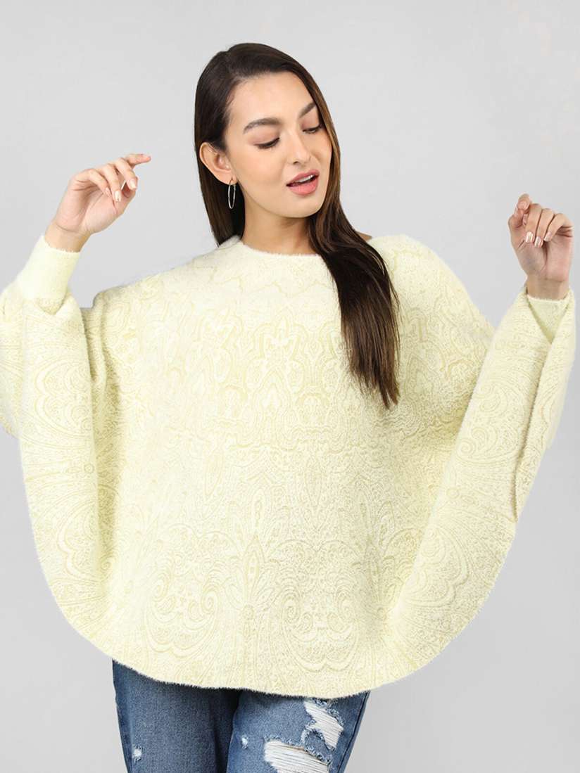 Poncho sweaters with long sleeves outlet