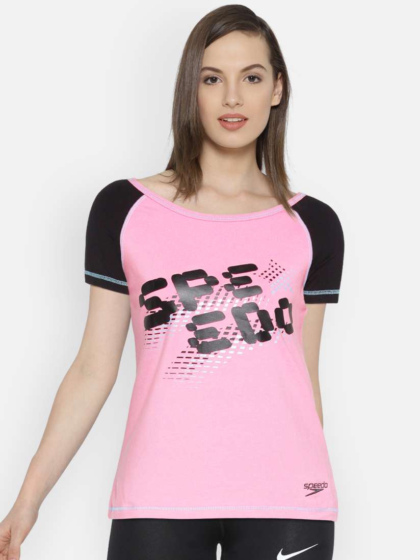 Buy Speedo Women Pink Printed Round Neck T shirt Tshirts for Women 2501390 Myntra