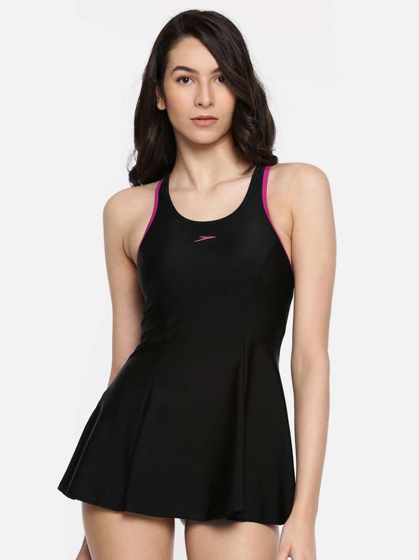 Buy Speedo Black Solid Swimming Dress 8028786721 Swimwear for Women 2501432 Myntra