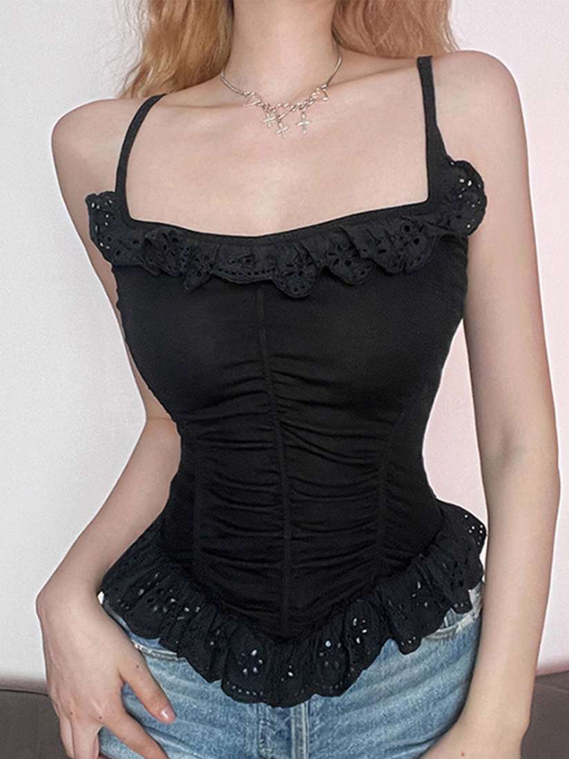 Lulu lace shoulder top hotsell