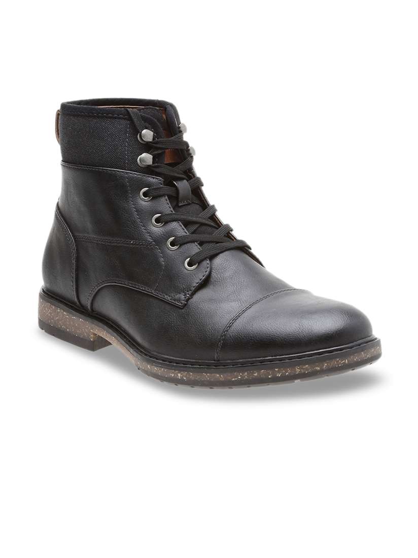 Buy Call It Spring Men Black Solid Synthetic High Top Flat Boots Casual Shoes for Men 2501651 Myntra