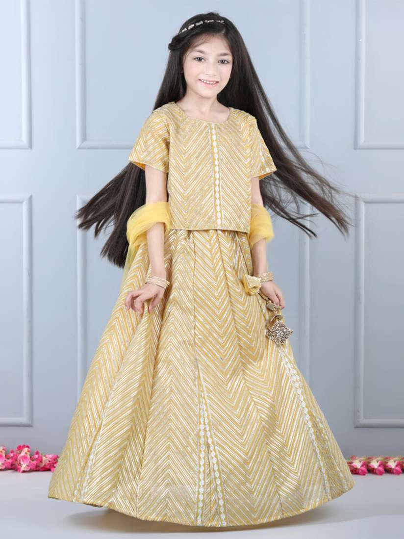 Buy WhiteHenz CLOTHING Girls Embroidered Gotta Patti Lehenga With Blouse With Dupatta Lehenga Choli for Girls 25017464 Myntra