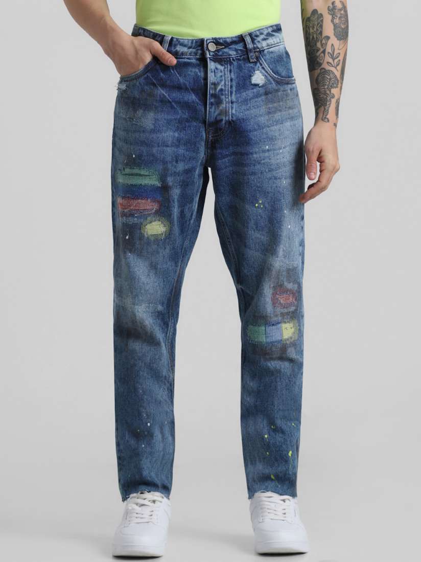 Buy Jack Jones Men Erik Relaxed Fit Mildly Distressed Heavy Fade Stretchable Jeans Jeans for Men 25018486 Myntra