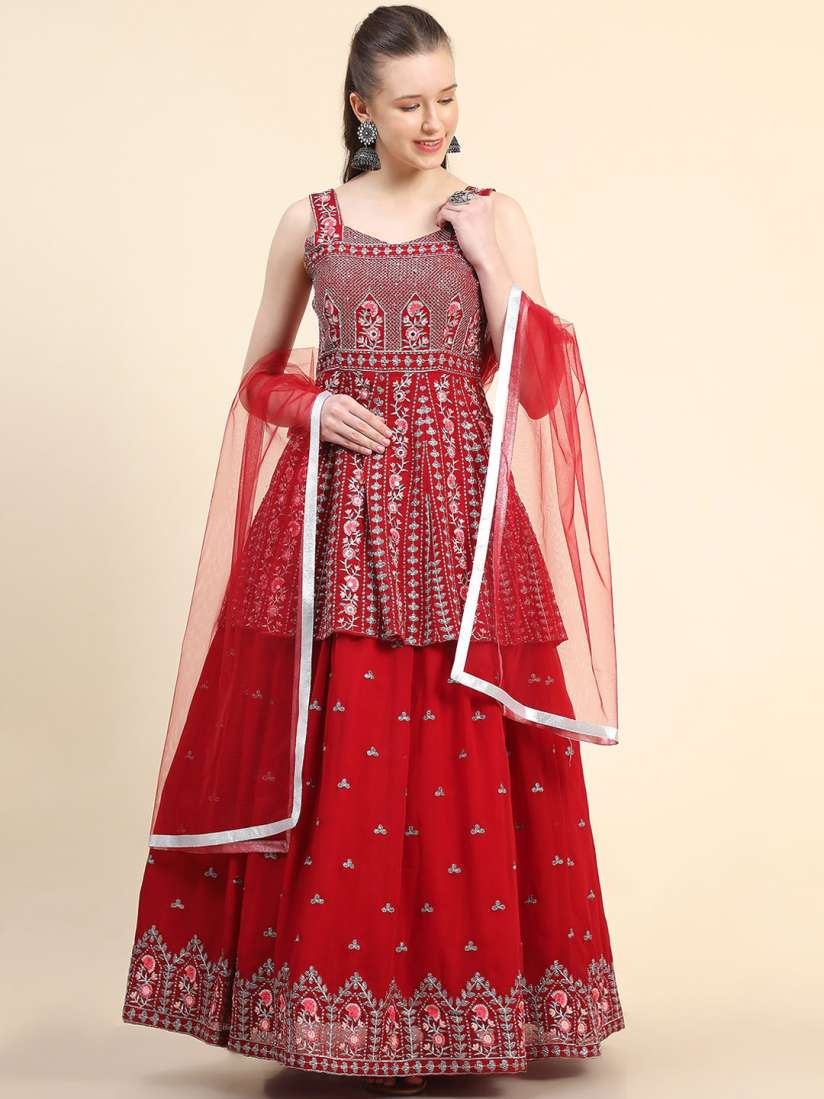 Long skirt with kurti myntra hot sale