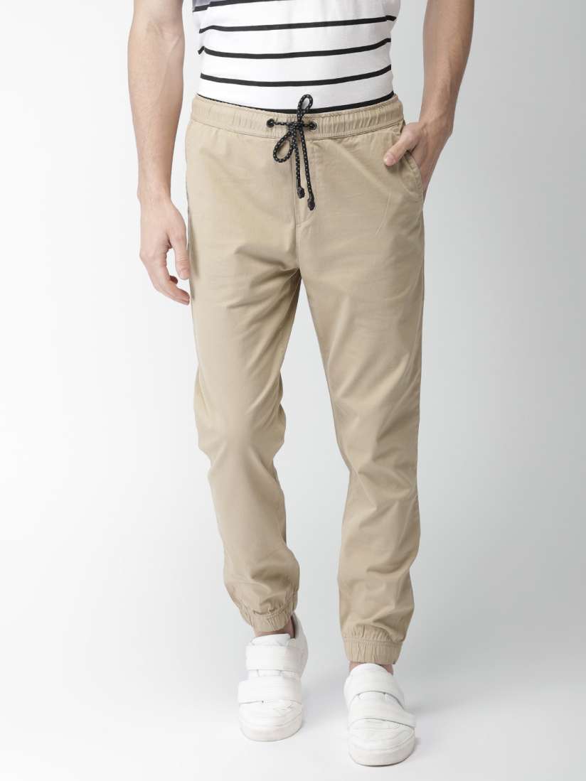 Buy Aeropostale Men Beige Skinny Fit Solid Joggers Trousers for Men 2503747 Myntra