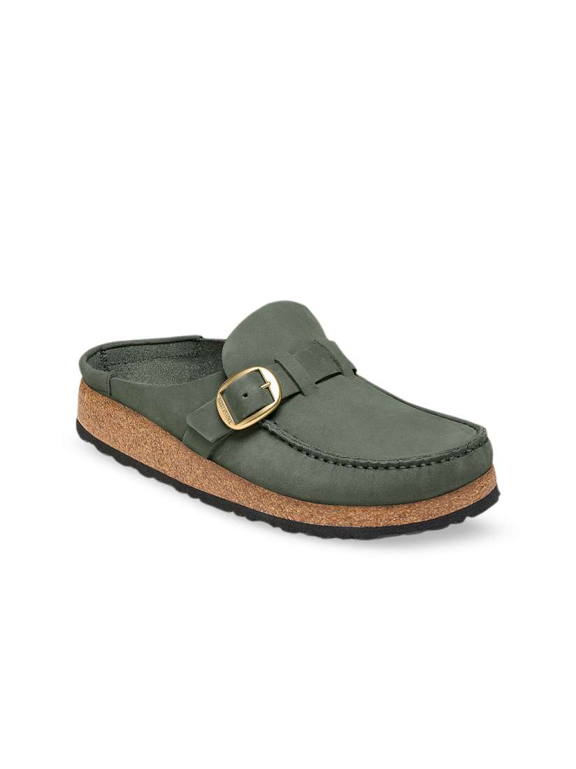 Buy Birkenstock Buckley Thyme Narrow Width Nubuck Leather Slippers Casual Shoes for Women 25038386 Myntra