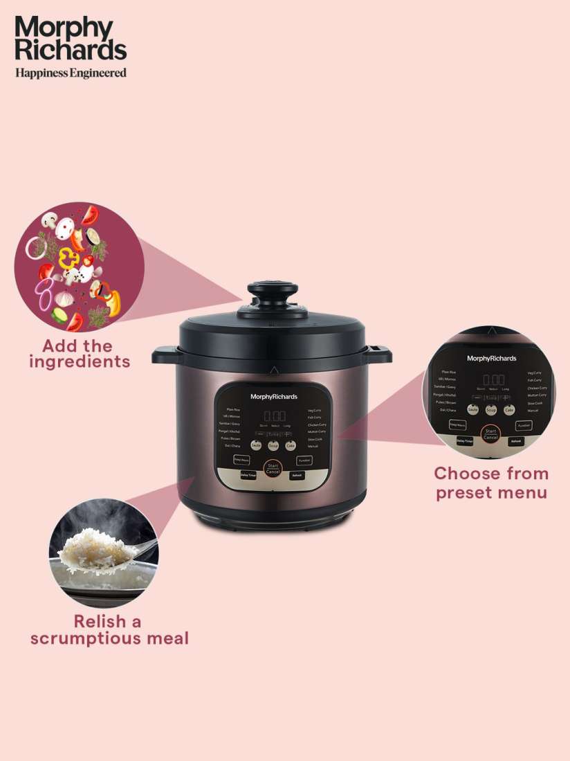 Buy Morphy Richards Brown Stainless Steel Electric Pressure Cookers 6L Electric Pressure Cookers for Unisex 25043290 Myntra
