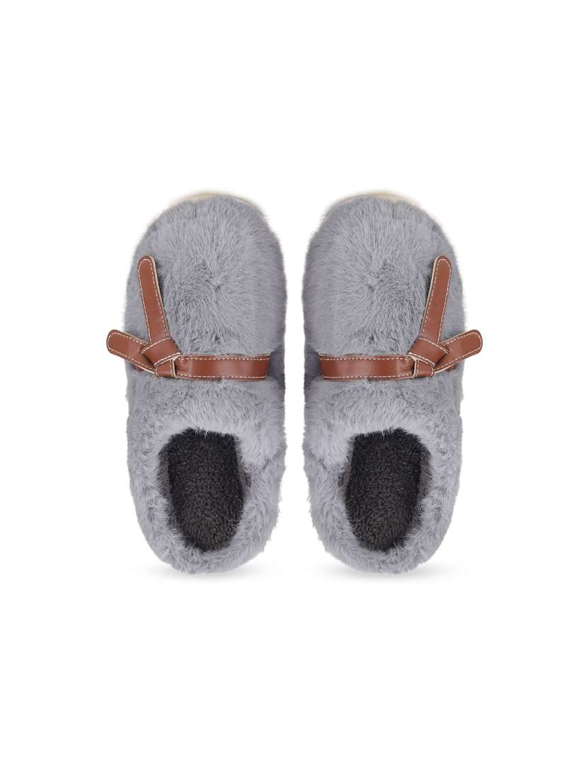 Buy CASSIEY Women Winter Warm Fur Room Slippers With Belt Twist Flip Flops for Women 25046488 Myntra