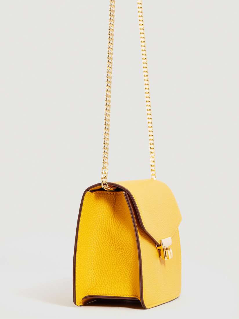 Buy MANGO Mustard Yellow Solid Sling Bag Handbags for Women 2504769 Myntra