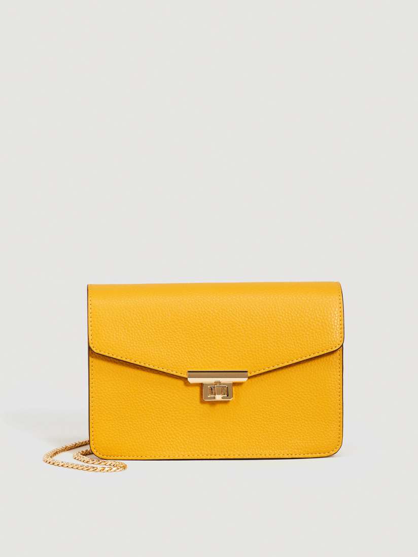 Mango mustard yellow solid sling bag 2025