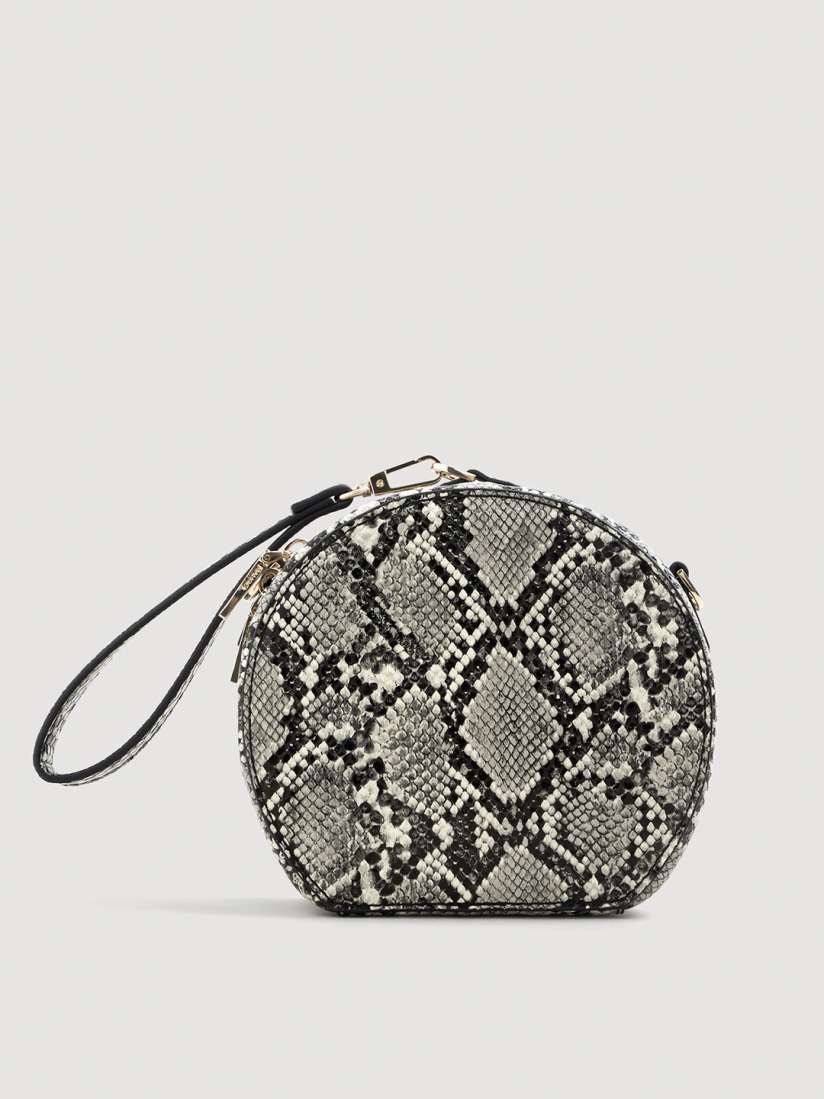 Buy MANGO Black Grey Snakeskin Textured Sling Bag Handbags for Women 2504783 Myntra