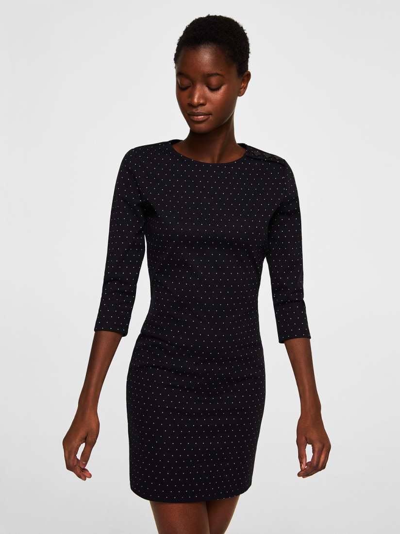Buy MANGO Women Black Printed Sheath Dress Dresses for Women 2504833 Myntra