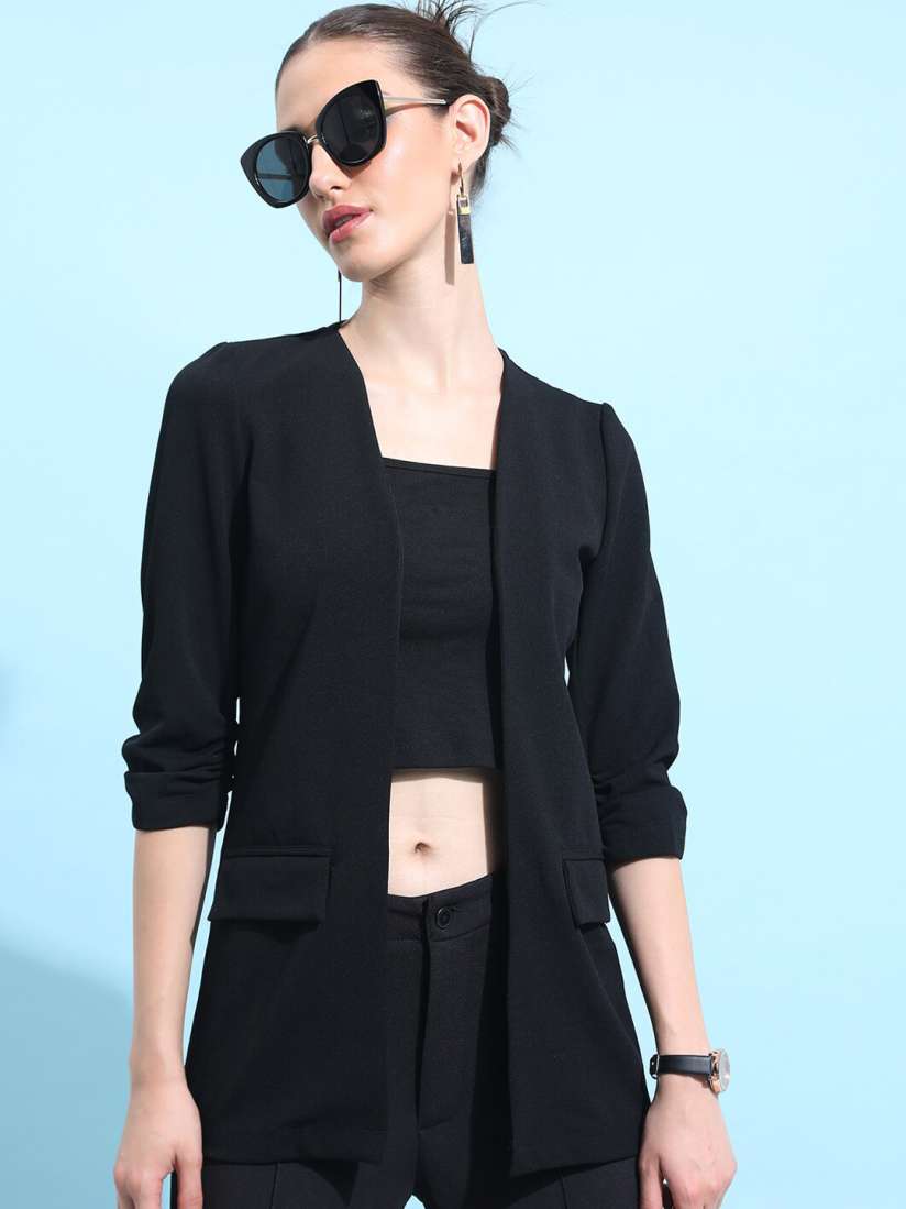 Buy KETCH Collarless Open Front Casual Blazer Blazers for Women 25050134 Myntra